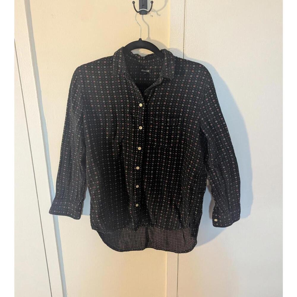 Madewell Oversized Ex-Boyfriend Shirt in Black Mayfair Foulard